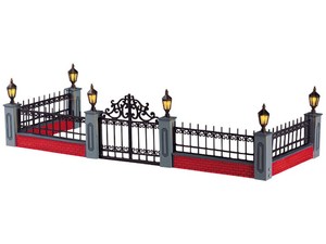 Lemax Lighted Wrought Iron Fence